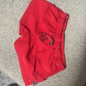 Red baby shorts